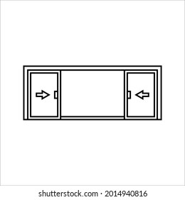 vector de icono de puerta corredera. señal de puerta corredera. aislado de fondo blanco. colores modificables eps 10