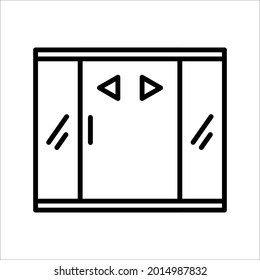 sliding door icon vector. sliding door sign. isolated on white background. color editable eps 10