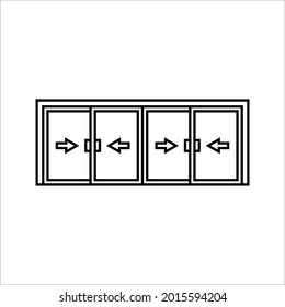 Schiebetürsymbol, Vektorgrafik. Schiebetür-Schild. einzeln auf weißem Hintergrund. Farbeditierbare eps10