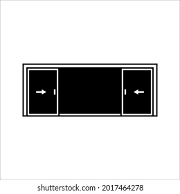 sliding door icon vector. sliding door sign. isolated on white background. color editable eps 10