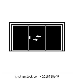 sliding door icon vector. sliding door sign. isolated on white background. color editable eps 10