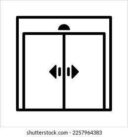 sliding door icon vector. sliding door sign. isolated on white background. color editable eps 10