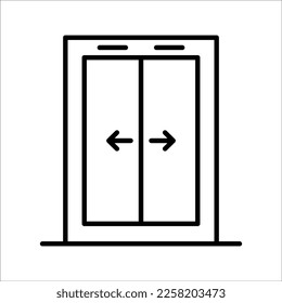 Schiebetürsymbol, Vektorgrafik. Schiebetür-Schild. einzeln auf weißem Hintergrund. Farbeditierbare eps10