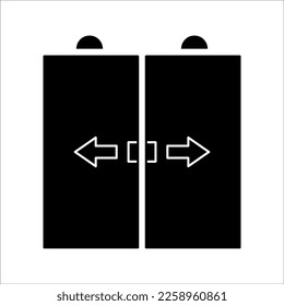Schiebetürsymbol, Vektorgrafik. Schiebetür-Schild. einzeln auf weißem Hintergrund. Farbeditierbare eps10