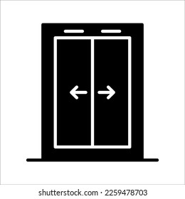 sliding door icon vector. sliding door sign. isolated on white background. color editable eps 10
