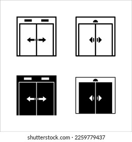 vector de icono de puerta corredera. señal de puerta corredera. aislado de fondo blanco. colores modificables eps 10