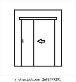 Vector del icono de la puerta corredera. señal de la puerta corredera. aislado en el fondo blanco. color editable EPS 10