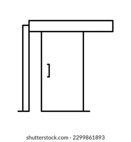 sliding door line icon vector. sliding door sign. isolated contour symbol black illustration