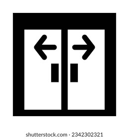 Icono De Glifo Vector De Puerta Corrediza Para Uso Personal Y Comercial.
