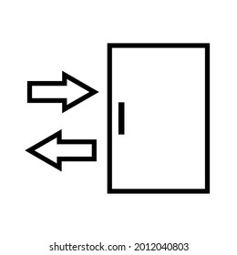 Sliding door vector icon. color editable