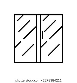 Icono de vector de puerta corredera ilustración de estilo de moda plana sobre fondo blanco..eps