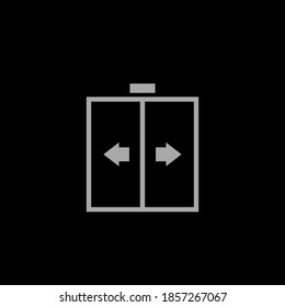Sliding door vector icon on white, automatic door icon