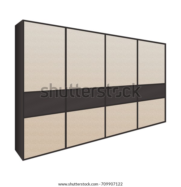 Sliding Door Wardrobe Bedroom Dressing Room Stock Vector