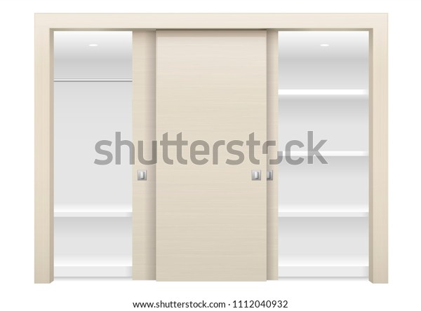 Sliding Door Wardrobe Dressing Room Changing Stock Vector Royalty