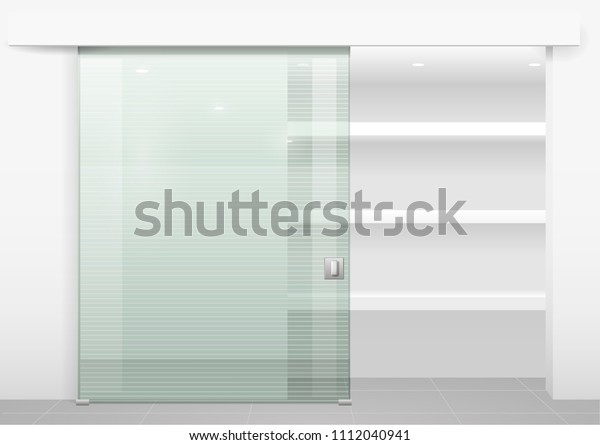 Sliding Door Wardrobe Dressing Room Changing Stock Vector Royalty