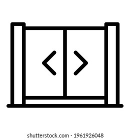 Sliding doors icon. Outline Sliding doors vector icon for web design isolated on white background
