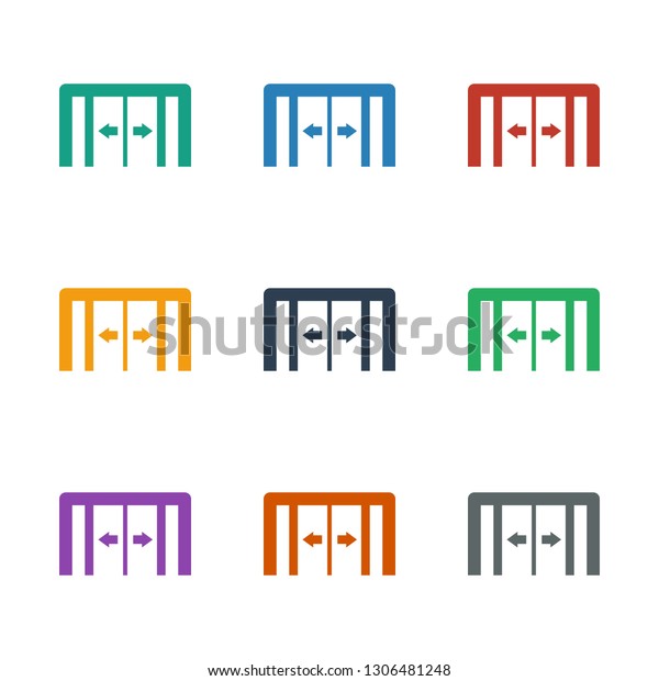 Sliding Doors Icon White Background Editable Stock Vector (Royalty Free ...