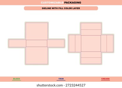 Sliding drawer rigid gift box dieline engineered for luxury product packaging precise folding accuracy and professional premium layout design