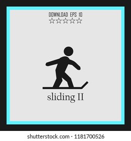 sliding II sketch vector icon