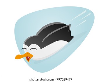 sliding penguin clipart