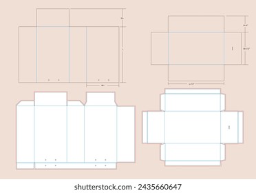 Sliding with rope handle Shoe Box Medium size- 13 X 7.50 X 4 Inch Die line Template | Pull out drawer with rope handle rigid box die line template