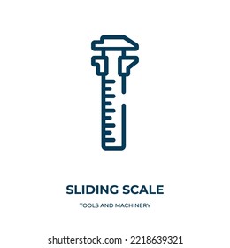 Sliding Scale Icon. Linear Vector Illustration From Tools And Machinery Collection. Outline Sliding Scale Icon Vector. Thin Line Symbol For Use On Web And Mobile Apps, Logo, Print Media.