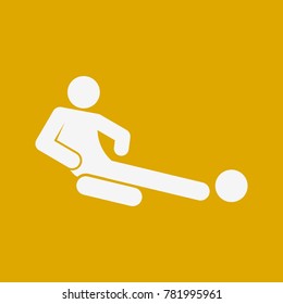 Sliding Tackle Football Soccer Sport Figure Symbol Vector Illustration Graphic