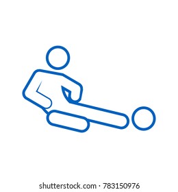 Sliding Tackle Football Soccer Sport Outline Figure Symbol Vector Illustration Graphic Design