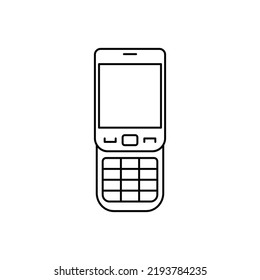 sliding telephone icon in line style icon, isolated on white background