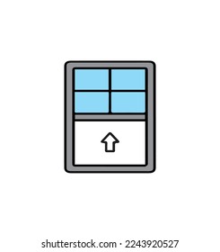sliding window flat icon concept simple design