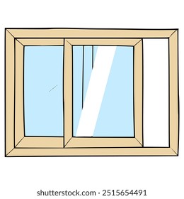 vetor isolado desenhado à mão da ilustração da janela deslizante