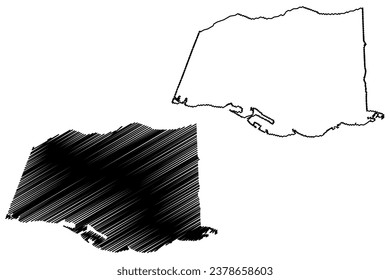 Sliedrecht municipality (Kingdom of the Netherlands, Holland, South Holland or Zuid-Holland province) map vector illustration, scribble sketch map