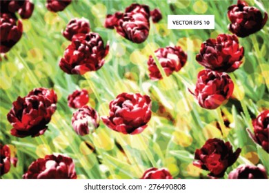 Slightly blurred EPS 10 floral vector background with bokeh filter