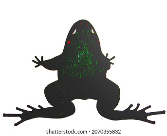 A slightly colored silhouette of a frog