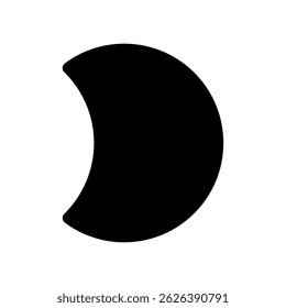 Slightly crescent moon vector icon illustration.