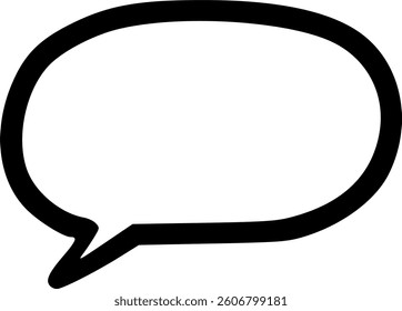 Slightly curved speech bubble, a modern take on a classic icon.
