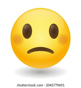 Señal de Ilustración de Icono Emoji Ligeramente Fruncido. Sad Vector Símbolo Emoticon Diseño Vector Clip Art.