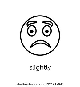 slightly frowning emoji icon. Trendy modern flat linear vector slightly frowning emoji icon on white background from thin line Emoji collection, outline vector illustration