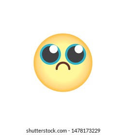 Slightly frowning face emoticon flat icon, vector sign, Sad face emoji colorful pictogram isolated on white. Symbol, logo illustration. Flat style design
