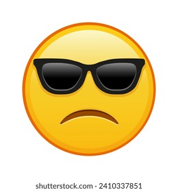 Slightly frowning face with sunglasses Large size of yellow emoji smile