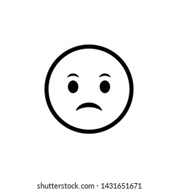 Slightly Frowning Face Vector İllustration