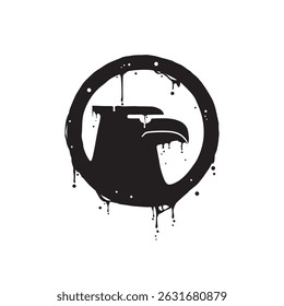 Slightly melted eagle head vector design, suitable for background, element, symbol, icon, logo or graphic needs for the community