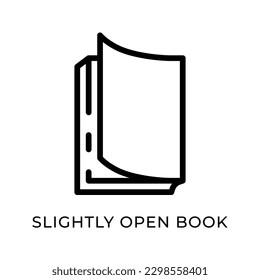 slightly open books icon vector, suitable for social media, app, website, and library icons