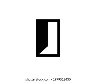Slightly open door in dark, black and white versions for company's brand