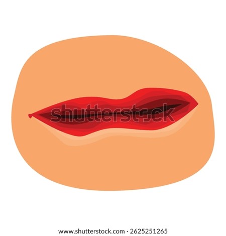 Slightly open red lips are featured in this beauty and cosmetics image, conveying a message of subtle expression and allure