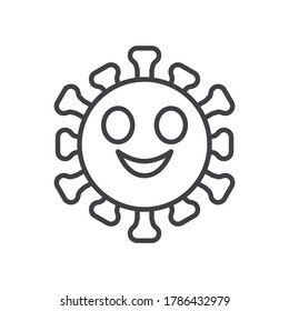 Icono de línea de emoji facial ligeramente sonriente. signo de estilo lineal para concepto móvil y diseño web. Icono del vector del contorno del emoticono del coronavirus feliz. Símbolo, ilustración del logotipo. Gráficos vectoriales