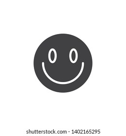 Slightly Smiling Face emoji vector icon. filled flat sign for mobile concept and web design. Happy face emoticon glyph icon. Symbol, logo illustration. Vector graphics
