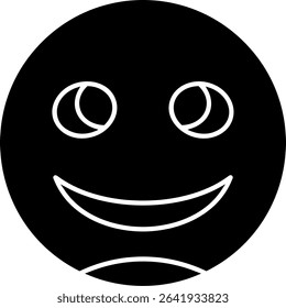 Slightly Smiling Face Glyph Vector Icon Design