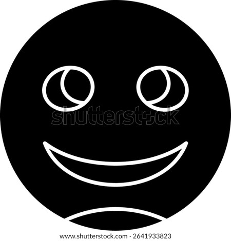 Slightly Smiling Face Glyph Vector Icon Design