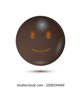Slightly smiling face. Ironic smile, pain behind the smile. Vector illustration. smiling emoticon character design. Isolated 3D. for emoticon characters design collection. for interface